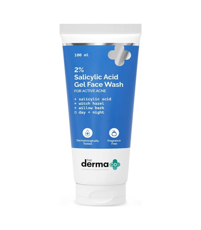 The Derma Co. 2% Salicylic Acid Gel Face Wash For Oily Skin With Salicylic Acid & Witch Hazel Treats Active Acne Unclog Pores Controls Oil - 100ml
